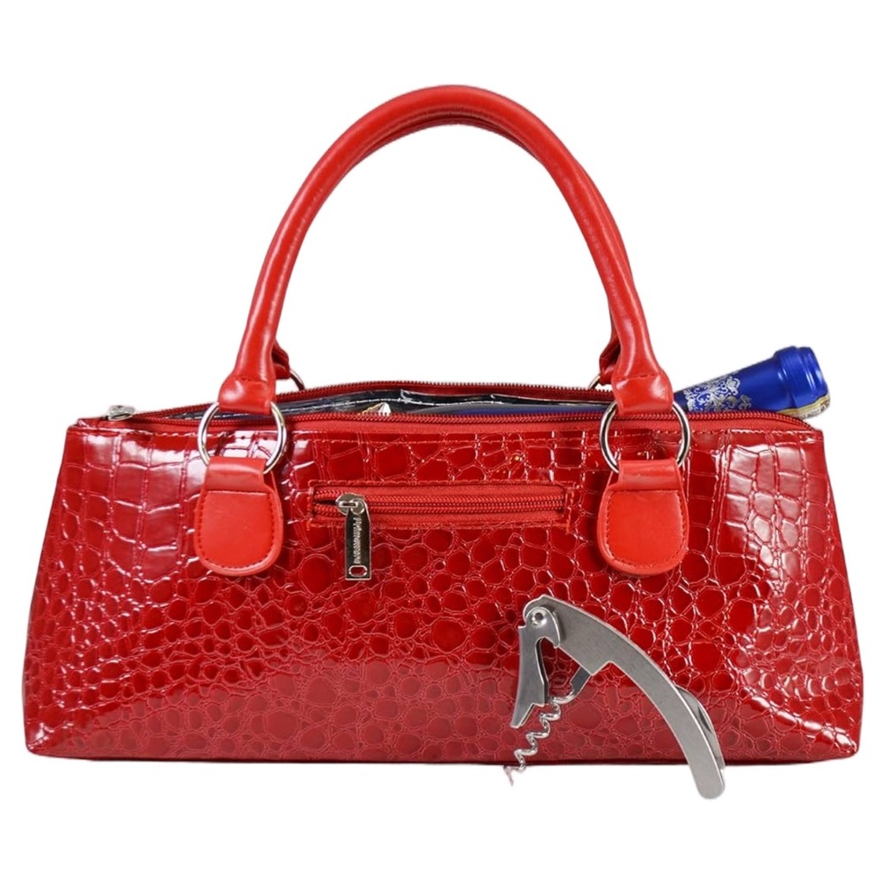 NEW: Primeware Red Croc Wine Clutch